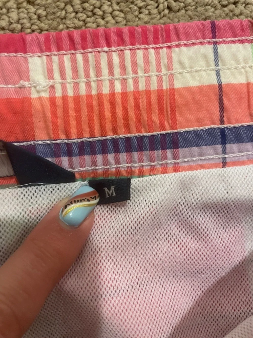 Ralph Lauren Pink Plaid Swim Shorts with Green & Navy Accents